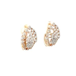 Royale Collection Diamond Hoop Earring in 18k Rose Gold