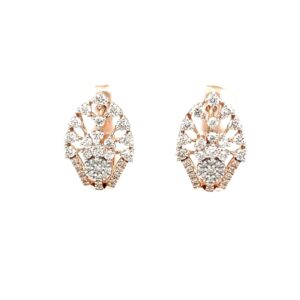 Royale Collection Diamond Hoop Earring in 18k Rose Gold
