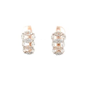 Royale Collection Diamond Studded Bali Earring in 18k Rose Gold