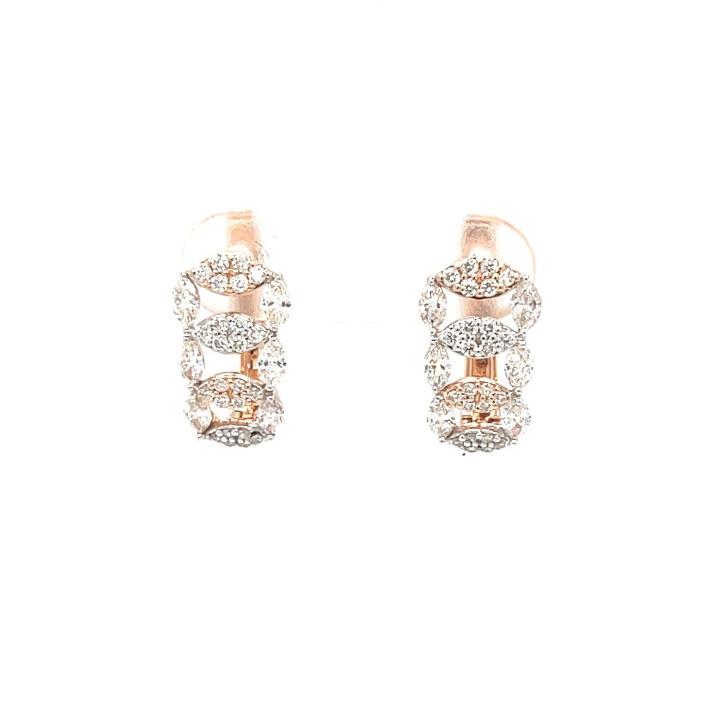 Royale Collection Diamond Studded Bali Earring in 18k Rose Gold