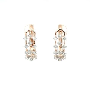 Royale Collection Diamond Studded Bali Earring in 18k Rose Gold