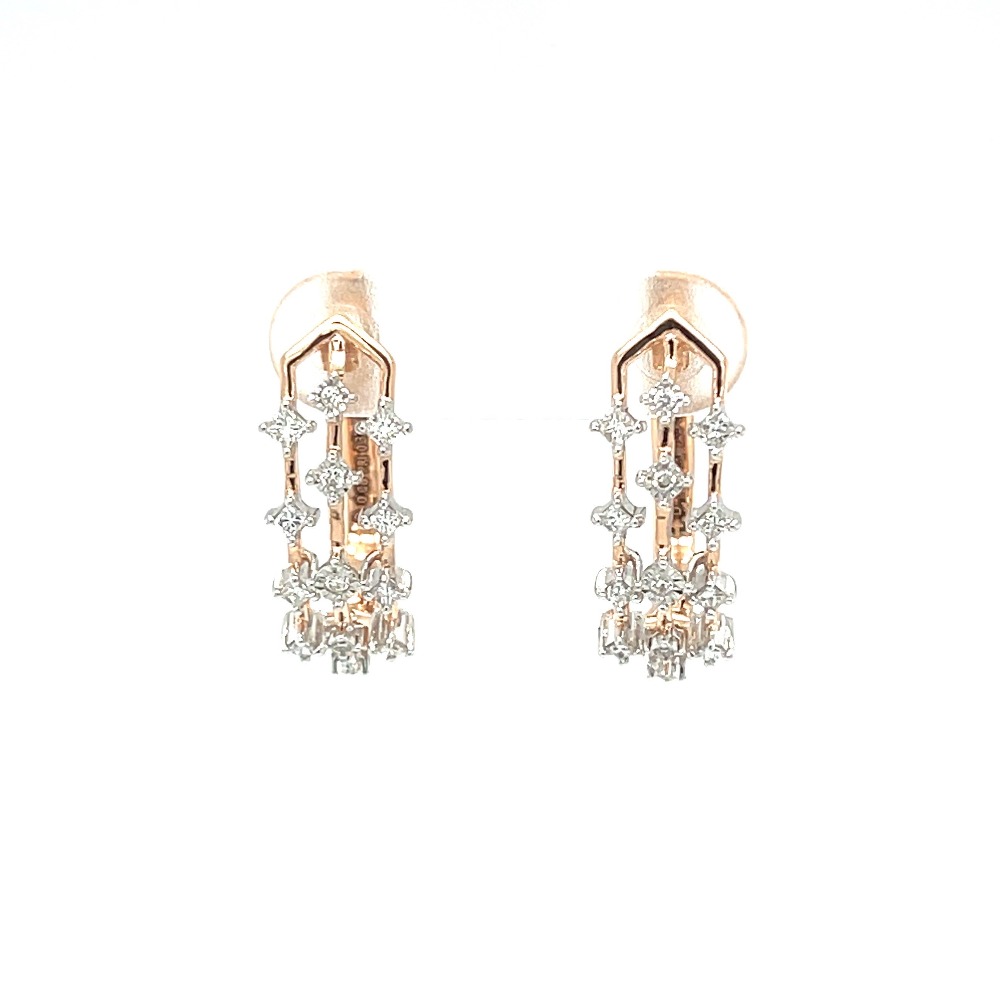 Royale Collection Diamond Studded Bali Earring in 18k Rose Gold
