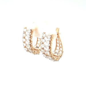 Dual Pear Line Diamond Studded Bali Earring