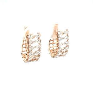 Dual Pear Line Diamond Studded Bali Earring
