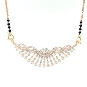 Majestic Diamond Mangalsutra Tanmaniya Pendant in Rose Gold