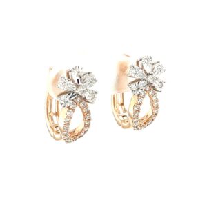 Diamond Bali Hoop Stud Earring in Miracle Setting by Royale Diamonds