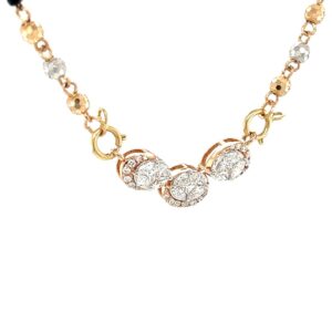 Fancy Diamond Mangalsutra Tanmaniya Pendant for Wedding