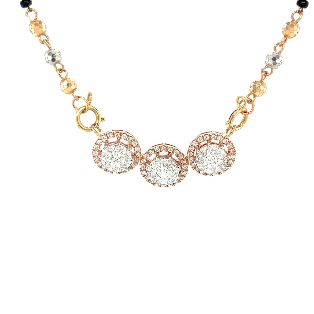 Solitaire Effect Diamond Tanmaniya Mangalsutra Pendant