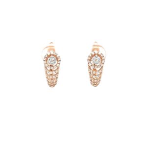 Cone Shaped Diamond Bali Hoop Earring