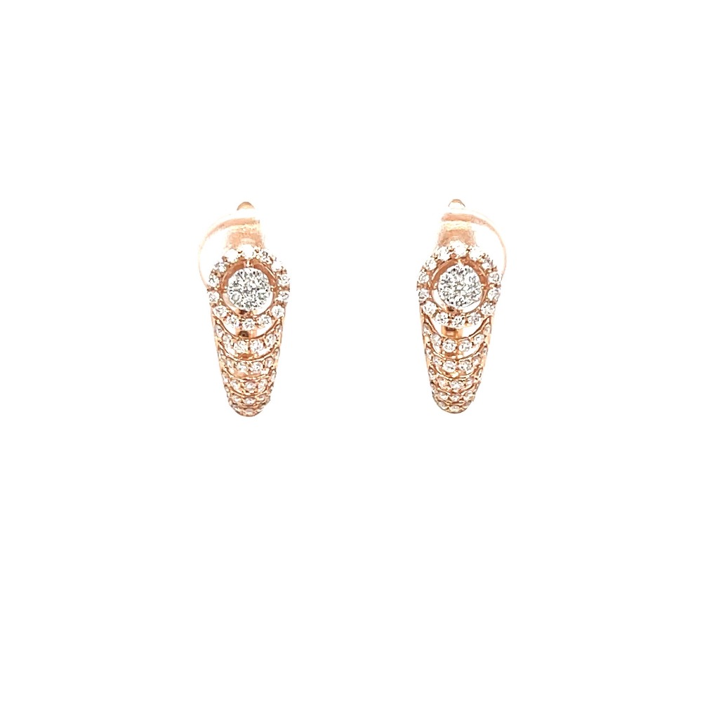 Cone Shaped Diamond Bali Hoop Earring