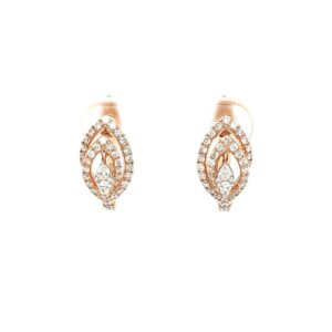 Tear Drop Diamond Bali Hoop Earring