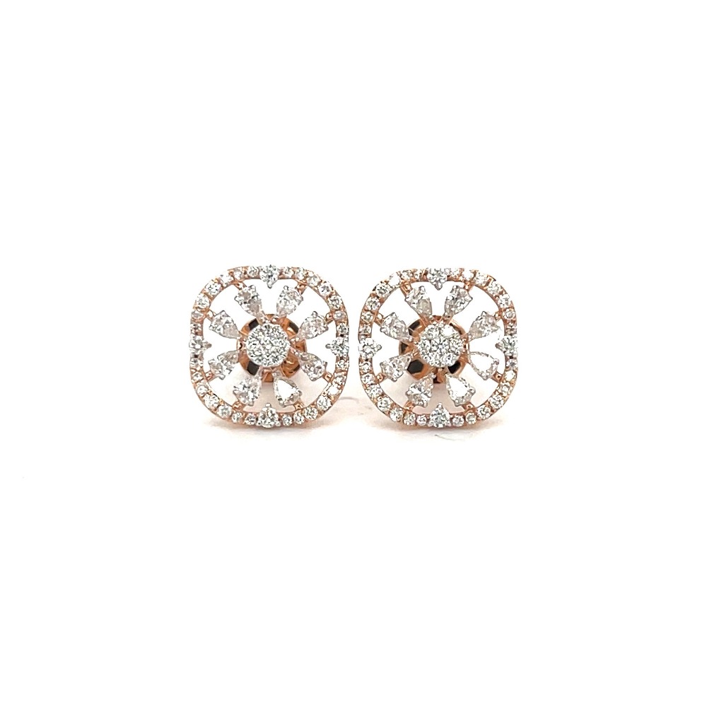 Lalita Diamond Stud Earring in Rose Gold