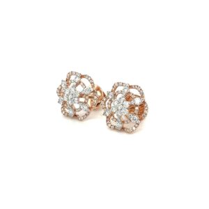 Floral Diamond Stud Earring by Royale Diamonds