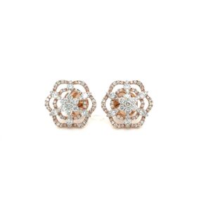 Floral Diamond Stud Earring by Royale Diamonds