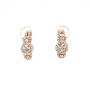 Every Day Wear Diamond Hoops Earring in 18k Rose Gold