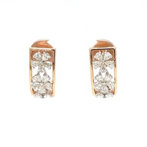 Floral Diamond Hoop Earring in Pear Shaped Diamonds