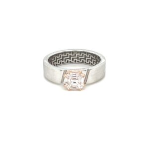 Emerald Cut Eva Diamond Ring For Women In Matte Finish