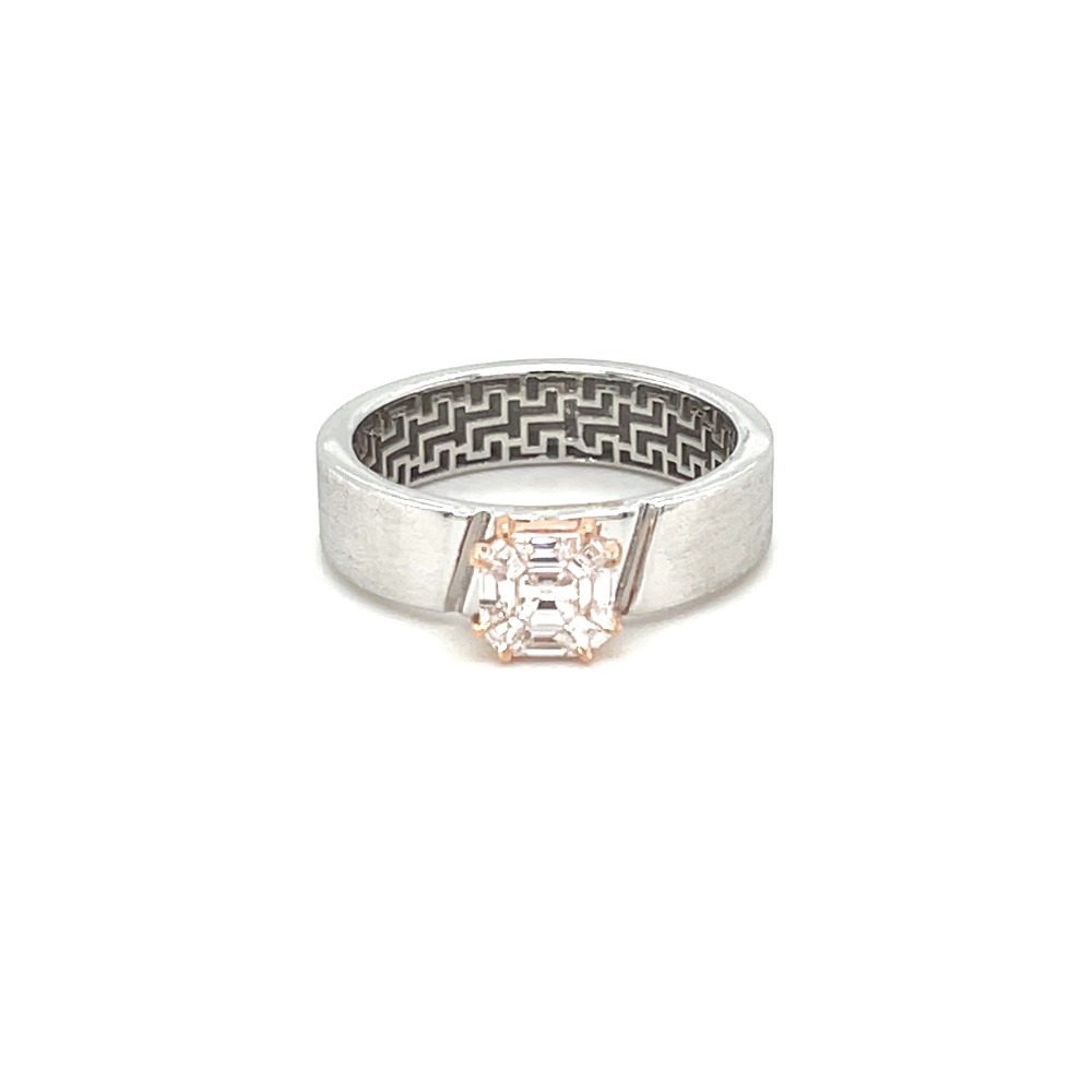 Emerald Cut Eva Diamond Ring For Women In Matte Finish