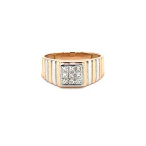 Diamond Ring for Men in 18k Rose Gold
