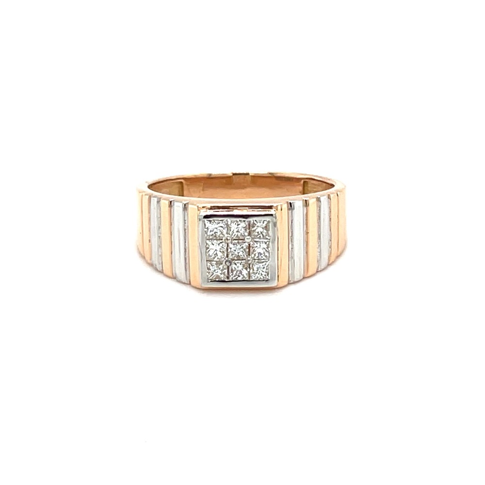Diamond Ring for Men in 18k Rose Gold
