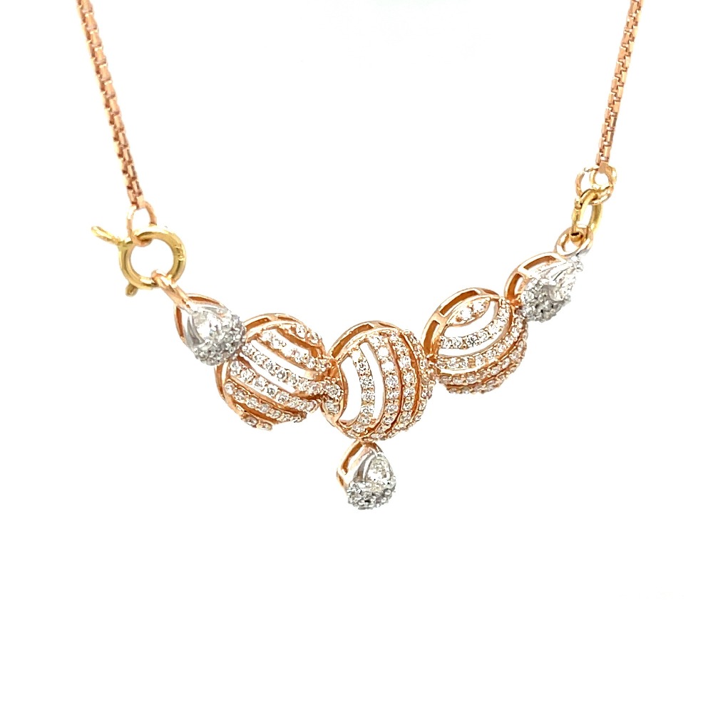 Circular Diamond Tanmaniya Mangalsutra Pendant in 18k Rose Gold