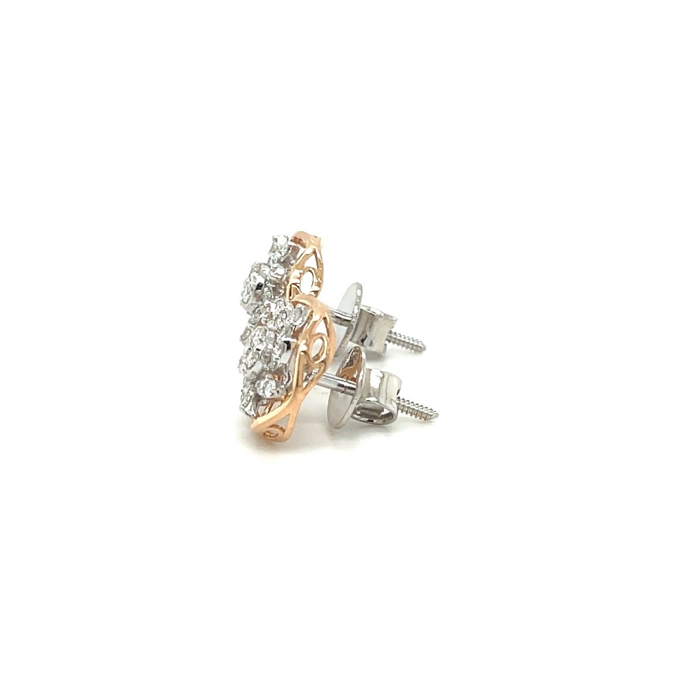 Infinity Circle Diamond Stud Earrings