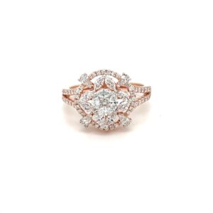 Hezzo Cocktail Diamond Ring in Rose Gold