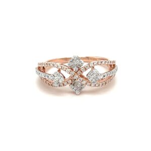 Office wear diamond ring for women in rose gold