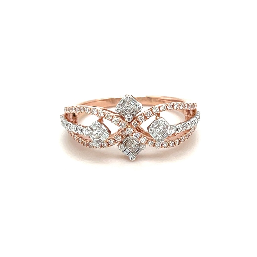 Office wear diamond ring for women in rose gold