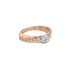 Simple Ring with Gold and Diamond Lines