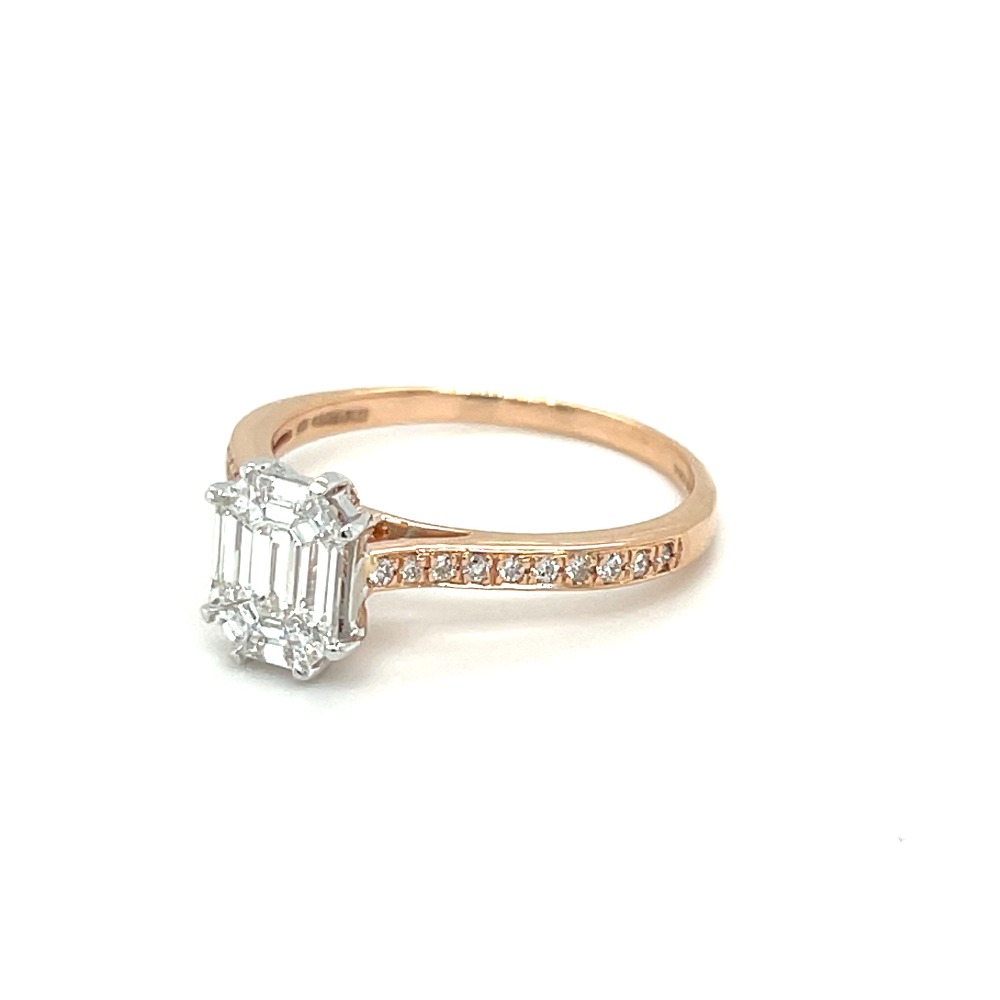 Eva emerald solitaire look engagement ring