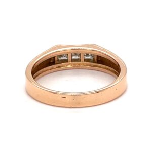 Band ring in princess cut diamond with channel setting