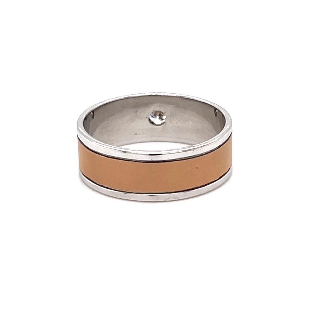 Solitaire Band Ring in Matte Rose Gold for Men
