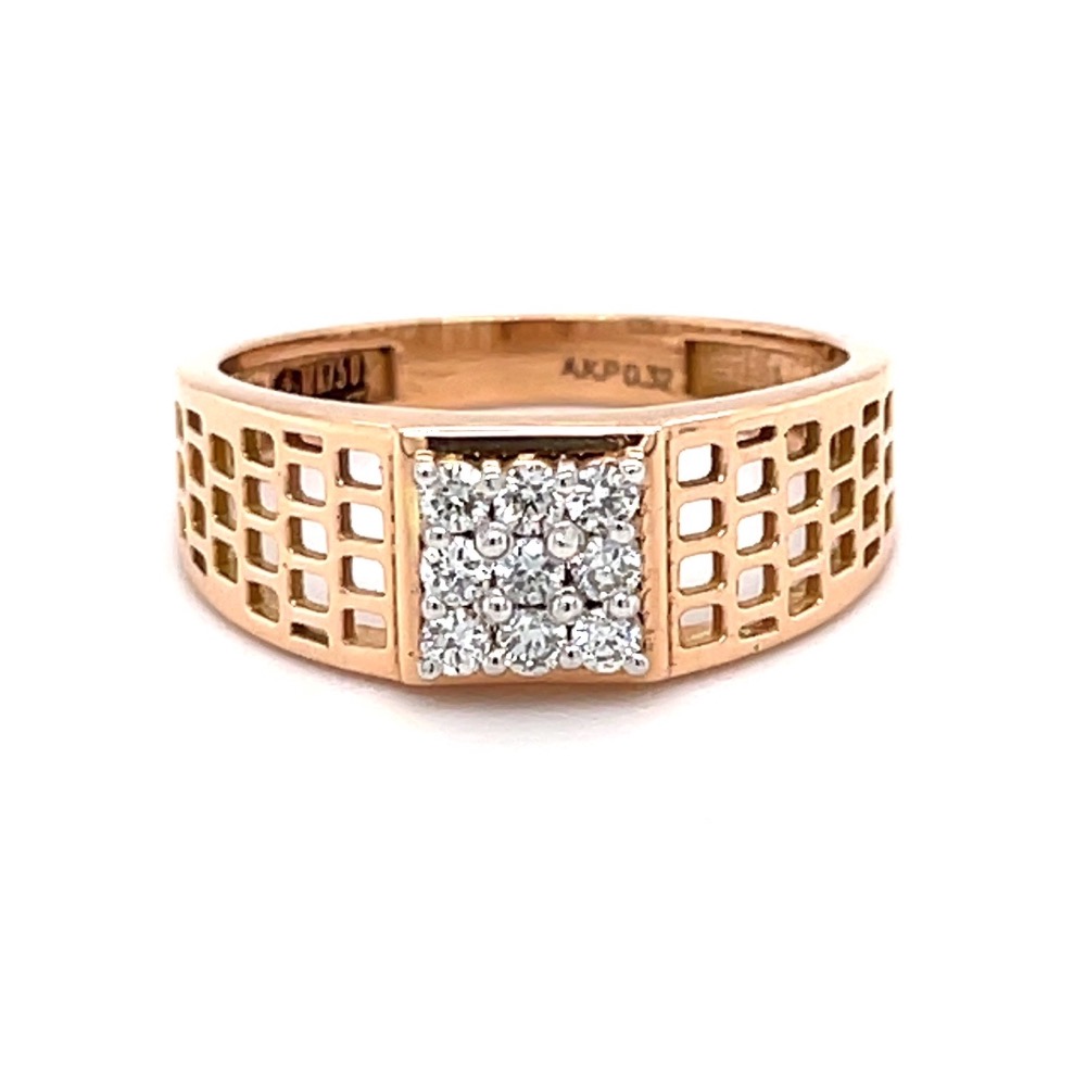 Fancy Mens Ring in Rose Gold for Everyday Wear