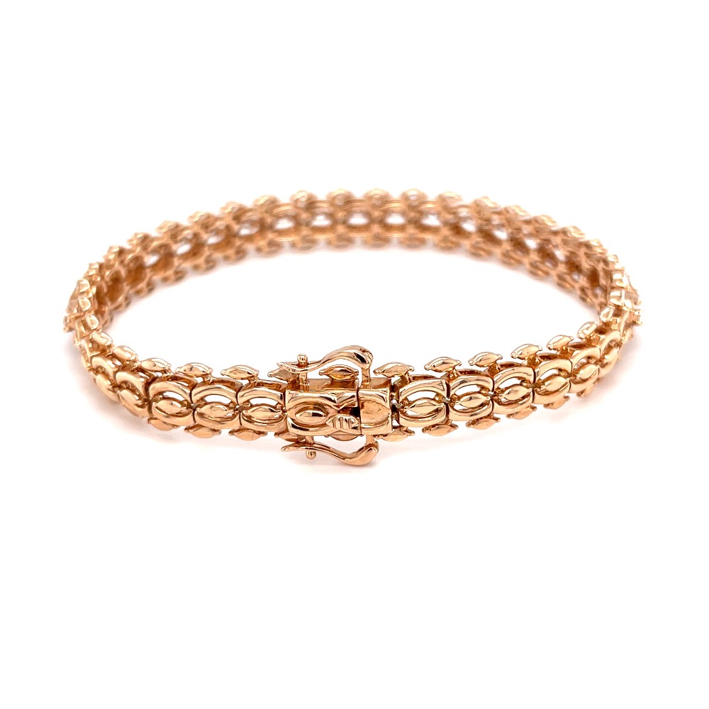 Tennis bracelet with marquise & round diamonds - Image 5