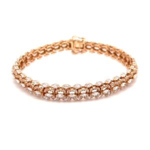 Tennis bracelet with marquise & round diamonds