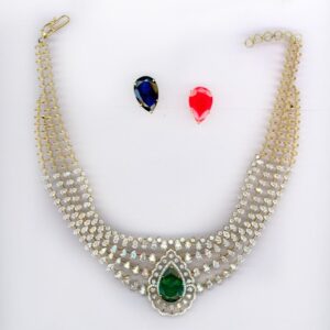 Attractive Changeable Stone Diamond Necklace Set C-19584