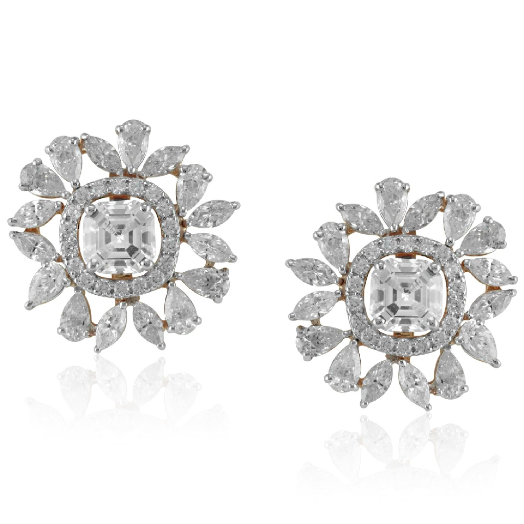 Aroha Creative Diamond Simulants EarTops JSJ0257