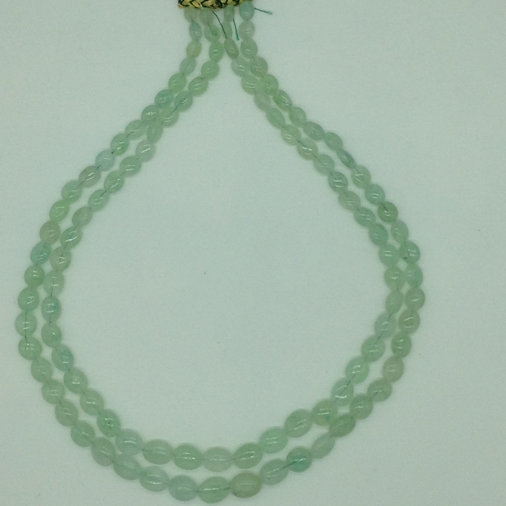 Natural Pale Green Beryl Oval 2 Line Necklace JSS0201