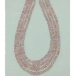 Natural Pink Morganite Faceted 4 Line Necklace JSS0200