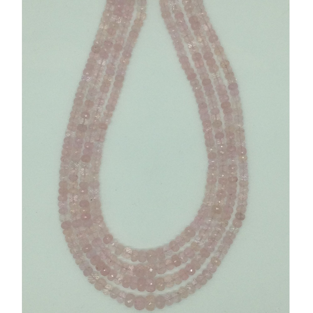 Natural Pink Morganite Faceted 4 Line Necklace JSS0200