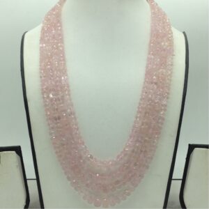 Natural Pink Morganite Faceted 4 Line Necklace JSS0200