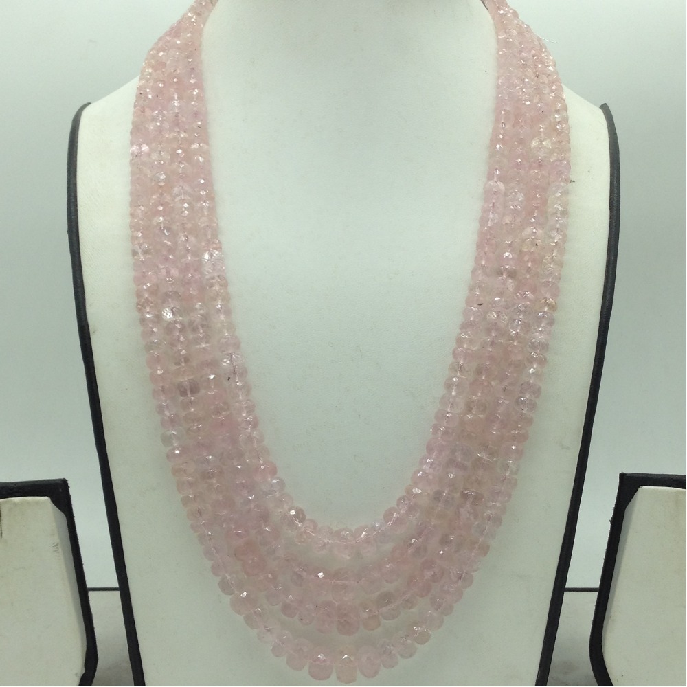 Natural Pink Morganite Faceted 4 Line Necklace JSS0200
