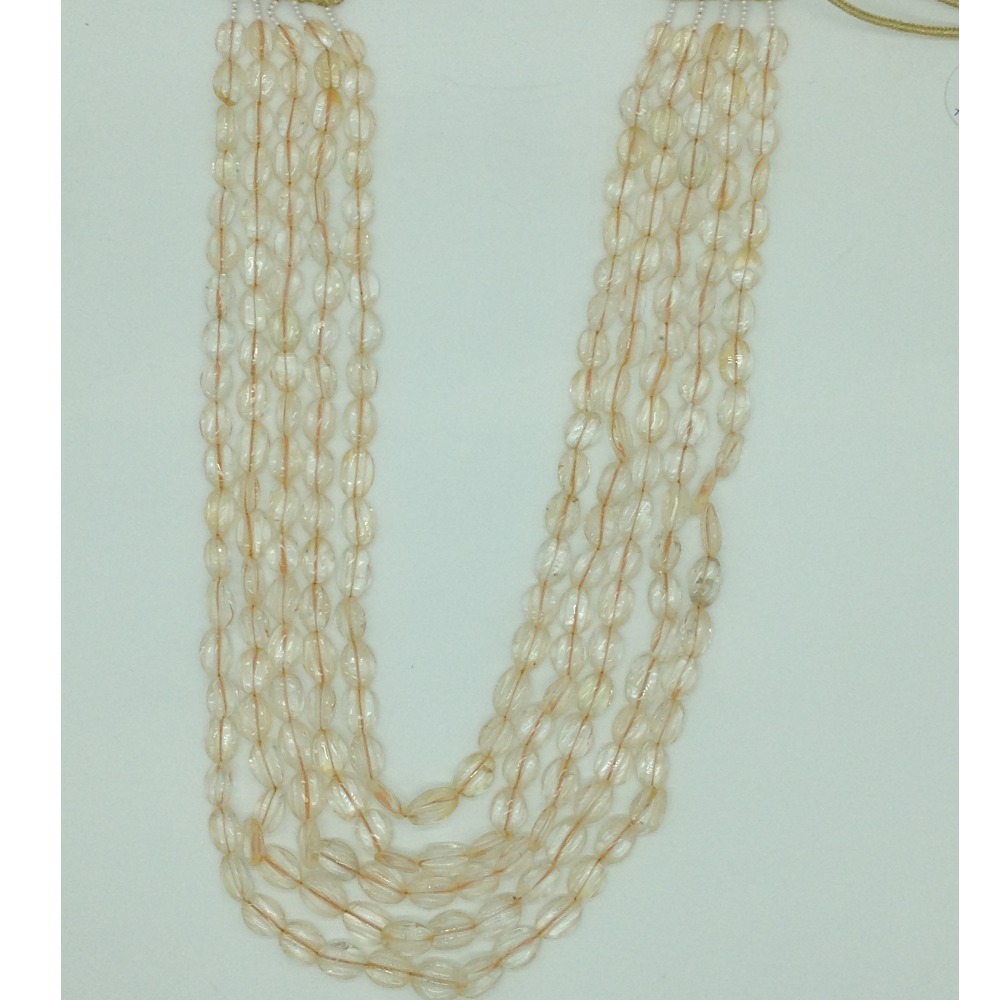 Natural Golden Citrine Carving 5 Line Necklace JSS0195