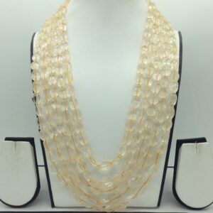 Natural Golden Citrine Carving 5 Line Necklace JSS0195