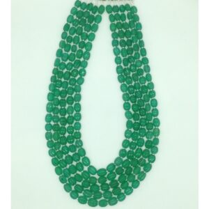 Natural Green Flourite Carving 5 Line Necklace JSS0194