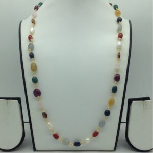 Natural Navratan Oval Beeds 1 Line Taar Mala JSS0185