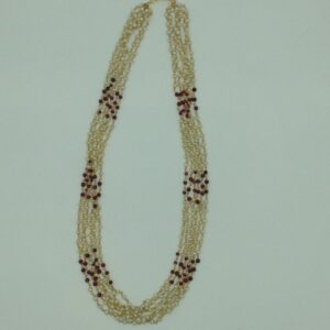 Red Ruby and Pearls 6 Line Taar Mala JSS0181