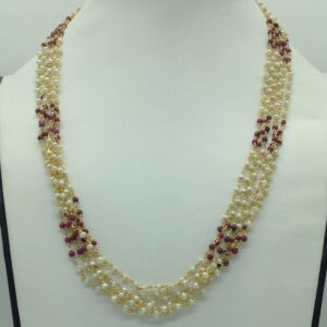Red Ruby and Pearls 6 Line Taar Mala JSS0181