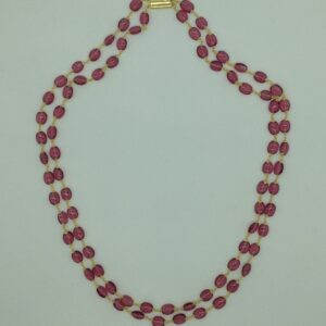 Pink Oval Beeds 2 Line Taar Mala JSS0176